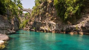 Canyon with a bridge