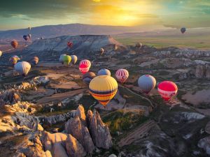 A balloon ride at sunrise in Cappadocia