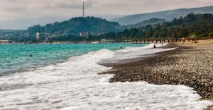 Go into the sea at Karakum Beach