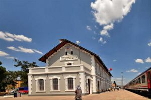 The historic Uşak station building